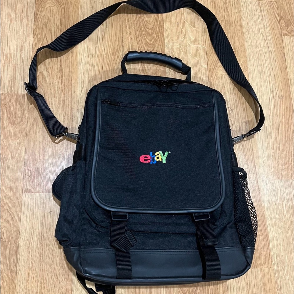 Ebay Branded Logo Black Carry Bag / Backpack